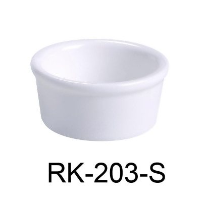 Yanco RK-203-S 1.25 x 2.75 in. Dia. Porcelain Smooth Ramekin, Super White - 3 oz - Pack of 48 
