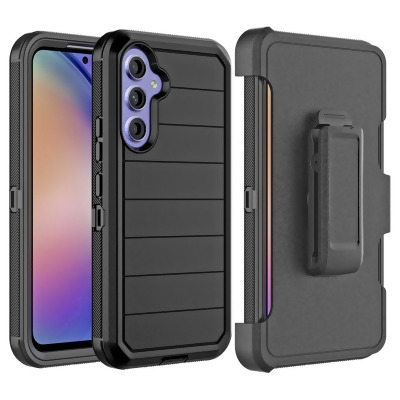 Dream Wireless HSCSAMA545G-0040-BK Marshall Series PC Plus TPU Hybrid Dual Protective Case with Rotatable Holster Combo Clip for Samsung Galaxy A54 5G - Black 