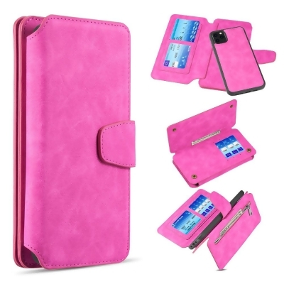 Dream Wireless LPFIP14P-COA2-HP 6.1 in. Luxury Coach 2 Series Flip Wallet with Detachable Case for iPhone 14 Pro, Hot Pink 