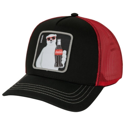 Coca-Cola 870059 Coca-Cola Bear Have a Drink Trucker Hat, Black & Red 