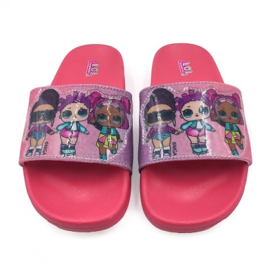 LOL Dolls 866587-xlarge Surprise Fashonista Girls Slide Sandals, Pink - Extra Large 