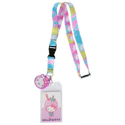 Hello Kitty 870415 Sanrio Floral Lanyard with Rubber Charm, Multi Color 