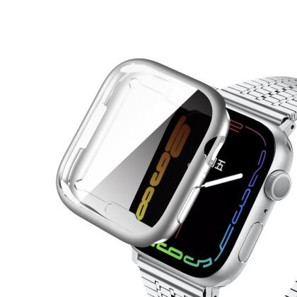 Dream Wireless CSIWATCH41-NOC-SL 41 mm Cover Frame Protective TPU Full Soft Slim Case for Apple Watch iWatch Series 7, Silver 