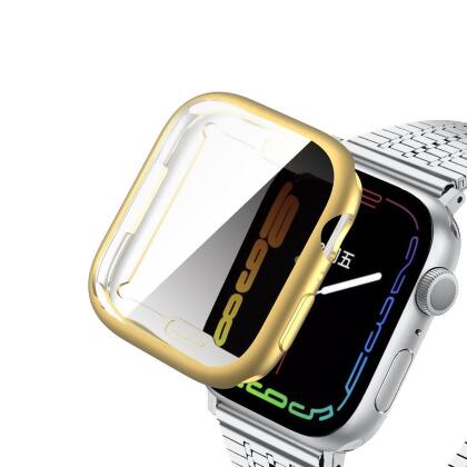 Dream Wireless CSIWATCH45-NOC-GO 45 mm Cover Frame Protective TPU Full Soft Slim Case for Apple Watch iWatch Series 7, Gold 