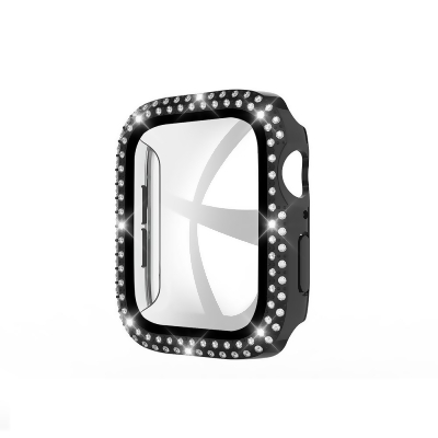 Dream Wireless FTCIWATCH38-0061-BK 38 mm Brilliant Collection Full Double Edge Diamond & Full Protection for iWatch - Black 