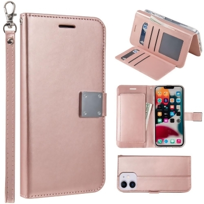 Dream Wireless LPFIPXR2-DSX-RG Designx Series Leather Wallet Phone Case with 6 Card Slots, Cash Slot & Lanyard for iPhone 11 - Rose Gold 