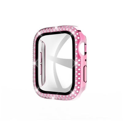 Dream Wireless FTCIWATCH38-0061-PK 38 mm Brilliant Collection Full Double Edge Diamond & Full Protection for iWatch - Pink 