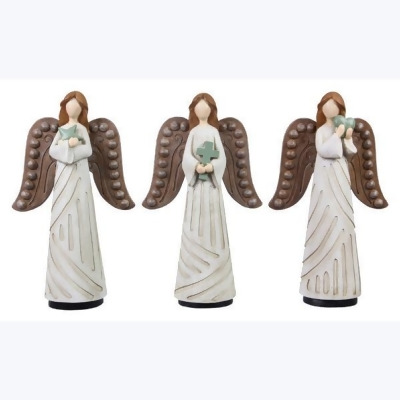 Youngs 12502 Resin Inspirational Home Angel, Assorted Style - Set of 3 