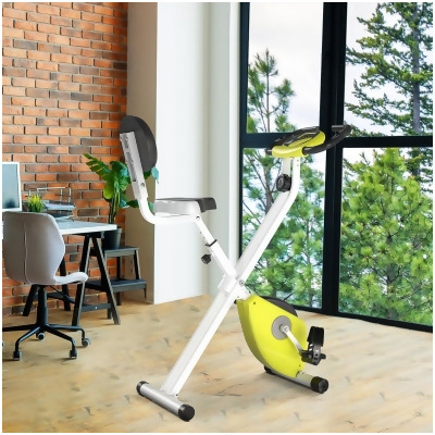 212 Main A90-192YL Soozier Foldable Upright Training Exercise Bike Indoor Stationary x Bike with 8 Levels of Magnetic Resistance, Yellow 