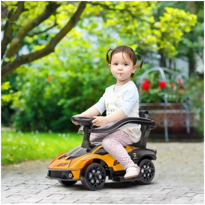 212 Main 370-223V00OG Aosom 2-in-1 Licensed Toddler Sliding Ride-On Push Car Toys, Orange 