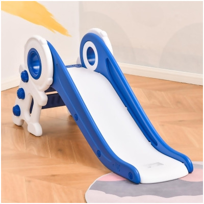 212 Main 331-013BU Qaba Folding Kids Slide Freestanding Slider for Toddler Climber Playset, Blue 