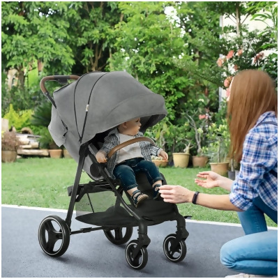 212 Main 440-031V00GY Qaba Lightweight Baby Stroller, Gray 