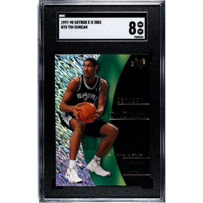 Athlon CTBL-037406 NBA Tim Duncan 1997-1998 Skybox E-X 2001 Rookie Card - No.75 SGC Graded 8 NM-MT San Antonio Spurs 