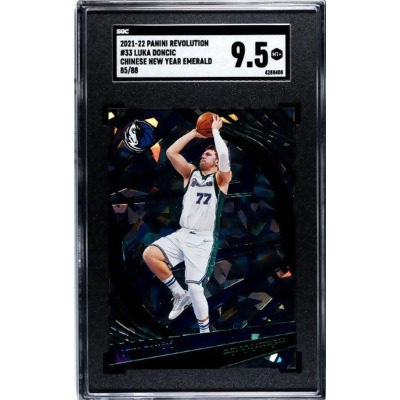 Athlon CTBL-037381 NBA Luka Doncic 2021-2022 Panini Revolution Chinese Year Emerald Card with No.33-88 SGC Graded 9.5 Mint Plus Dallas Mavericks 