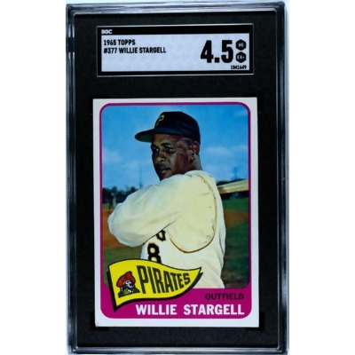 Athlon CTBL-037299 No.377 MLB Willie Stargell 1965 Topps Baseball Card - SGC Graded 4.5 VG-EX Plus - Pittsburgh Pirates 