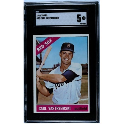 Athlon CTBL-037275 No.70 MLB Carl Yastrzemski 1966 Topps Baseball Card - SGC Graded 5 EX - Boston Red Sox 