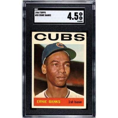 Athlon CTBL-037263 No.55 MLB Ernie Banks 1964 Topps Baseball Card - SGC Graded 4.5 VG-EX Plus - Chicago Cubs 