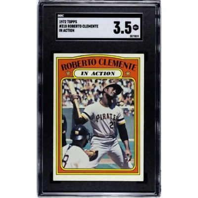 Athlon CTBL-037450 No.310 MLB Roberto Clemente 1972 Topps In Action Baseball Card - SGC Graded 3.5 VG Plus - Pittsburgh Pirates 