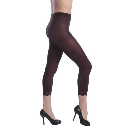 DDI 2372593 Women Opaque Footless Capri Lace Tights, Brown - Queen Size -  Case of 120