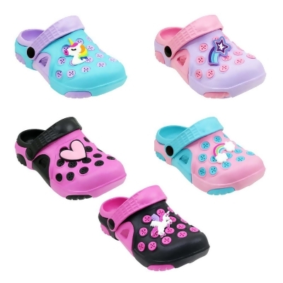 DDI 2371116 Girls Charm Clog, Assorted Color - Case of 60 