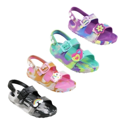 DDI 2371139 Toddler Girls Marble Double Strap Sandals, Assorted Color - Size 5-10 - Pack of 48 