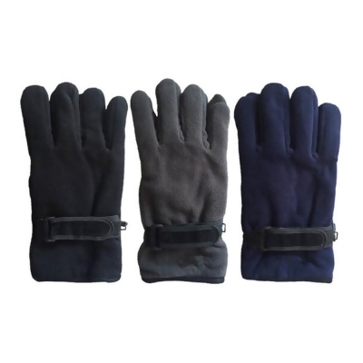 DDI 2366833 Adult Fleece Gloves, Black, Navy & Grey - One Size Fits Most - Pack of 120 
