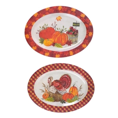 DDI 2365265 18 in. 2 Styles Fall & Thanksgiving Serving Platters - Pack of 24 