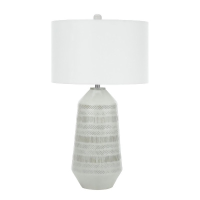 Monarch Specialties I 9613 33 in. Lighting Shade & Ceramic Contemporary Table Lamp, Ivory & Cream 