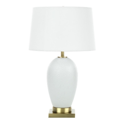 Monarch Specialties I 9610 26 in. Lighting Ceramic & Shade Transitional Table Lamp - White, Ivory & Cream 