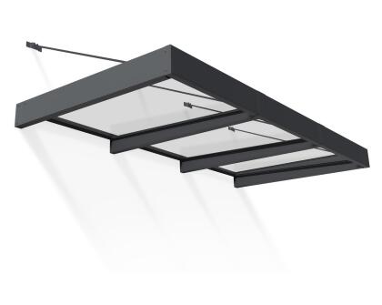 Canopia by Palram HG9543 9 x 5 ft. Sophia XL 3000 Awning, Gray & Clear