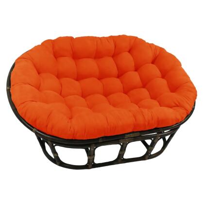 International Caravan 3304-MS-TD 63 x 45 in. Rattan Double Papasan Chair with Microsuede Cushion, Orange 