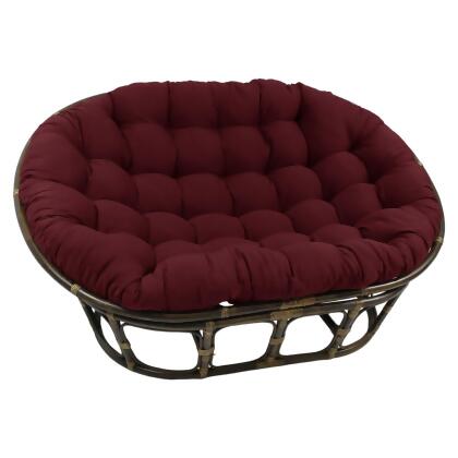 International Caravan 3304-TW-BG 63 x 45 in. Rattan Double Papasan Chair with Twill Cushion, Burguandy 