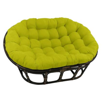 International Caravan 3304-MS-ML 63 x 45 in. Rattan Double Papasan Chair with Microsuede Cushion, Green 