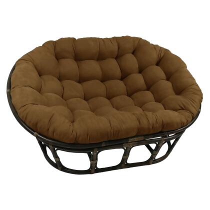 International Caravan 3304-MS-SB 63 x 45 in. Rattan Double Papasan Chair with Microsuede Cushion, Brown 