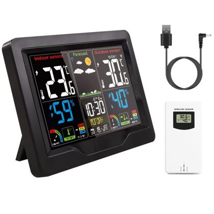 Fresh Fab Finds FFF-GPCT4071 Wireless Weather Station Alarm Clock with Thermometer, Humidity, and Frost Alert