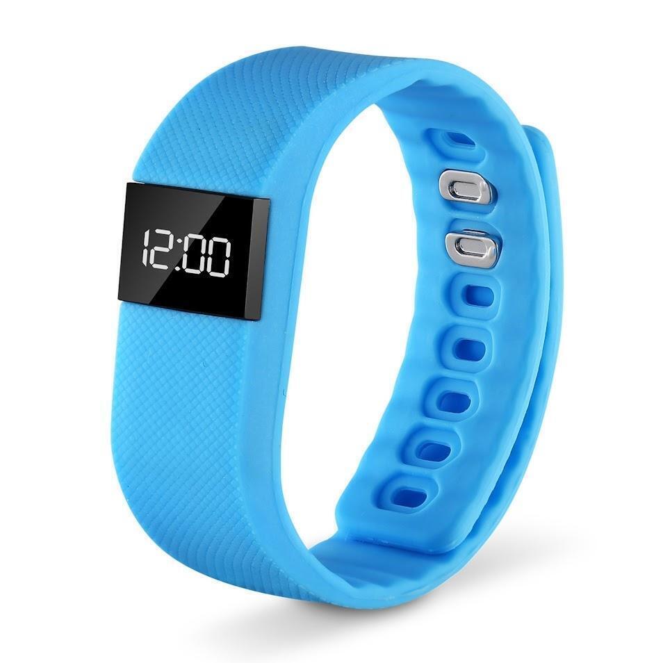 Fresh Fab Finds FFF-Blue-GPCT723 Waterproof Fitness Tracker Watch with Sleep Monitor, Pedometer, Sedentary Reminder, Call & Message Notification - IP56