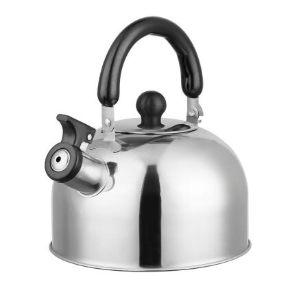 Tea Kettle-2.1 Quart Stove Top Whistling Teapot - Silver Stainless
