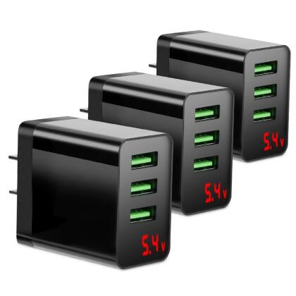 Fresh Fab Finds FFF-3Port-GPCT2992 3-Pack USB Wall Charger: 3-Port Hub for Samsung Galaxy, iPhone, Tablet
