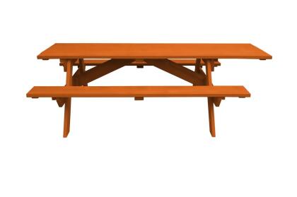 HomeRoots 525016 30 x 94 x 66 in. Solid Wood Outdoor Picnic Table, Redwood 