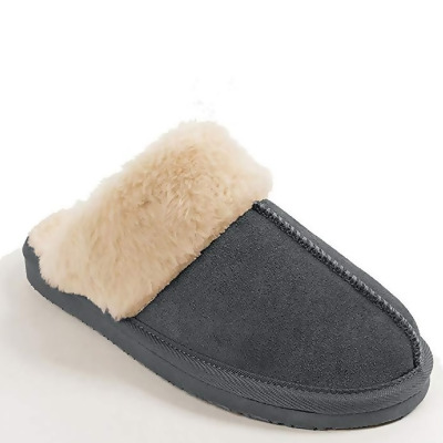 Minnetonka 40885-CHARCOAL-6 Women Chesney Fur Lined Slippers, Charcoal - Size 6 