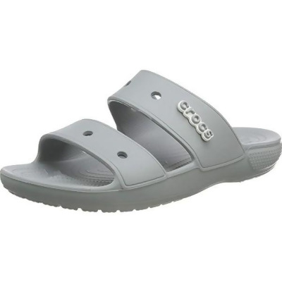 Crocs 206761-007-M9-W11 Unisex Classic Two-Strap Slide Sandals, Light Gray - Men Size 9 & Women Size 11