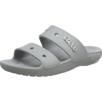 Crocs 206761-007-M9-W11 Unisex Classic Two-Strap Slide Sandals&#44; Light Gray - Men Size 9 & Women Size 11