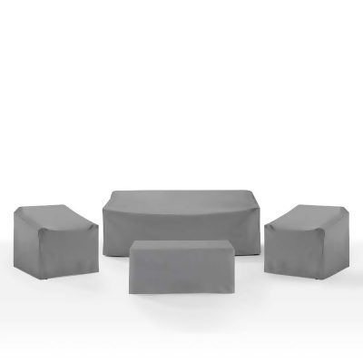 Crosley Furniture MO75043-GY 30 x 81 x 32 in. Outdoor Furniture Cover Set, Gray - 4 Piece 