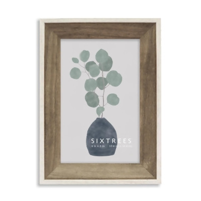 Sixtrees WD27746 4 x 6 in. Emma White & Grey Wood Picture Frame 