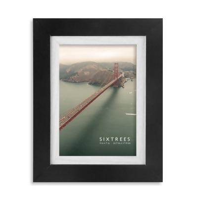Sixtrees WD20557 5 x 7 in. Shelby Black & White Dual Wood Picture Frame 