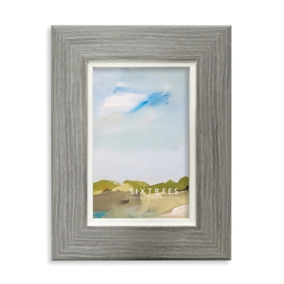 Sixtrees 14746 4 x 6 in. Taylor Gray Grain Wood Picture Frame 