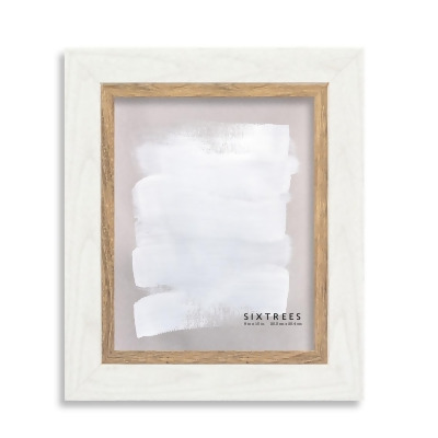 Sixtrees WD28380 8 x 10 in. S2 White & Grey Grain Wood Picture Frame 