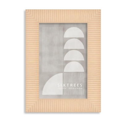 Sixtrees 20946 4 x 6 in. Butler Natural Wood & Gold Ridges Wood Picture Frame 