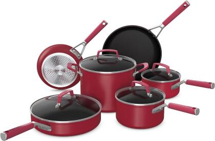 Ninja NINJA-C29500-POT-SET-UBS Foodi Never Stick Cookware Set, Red 