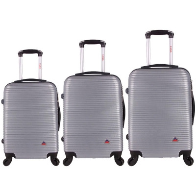 RTA Products B2273472 20, 24 & 28 in. Royal Lightweight Hardside Spinner Luggage Set - Silver - 3 Piece 